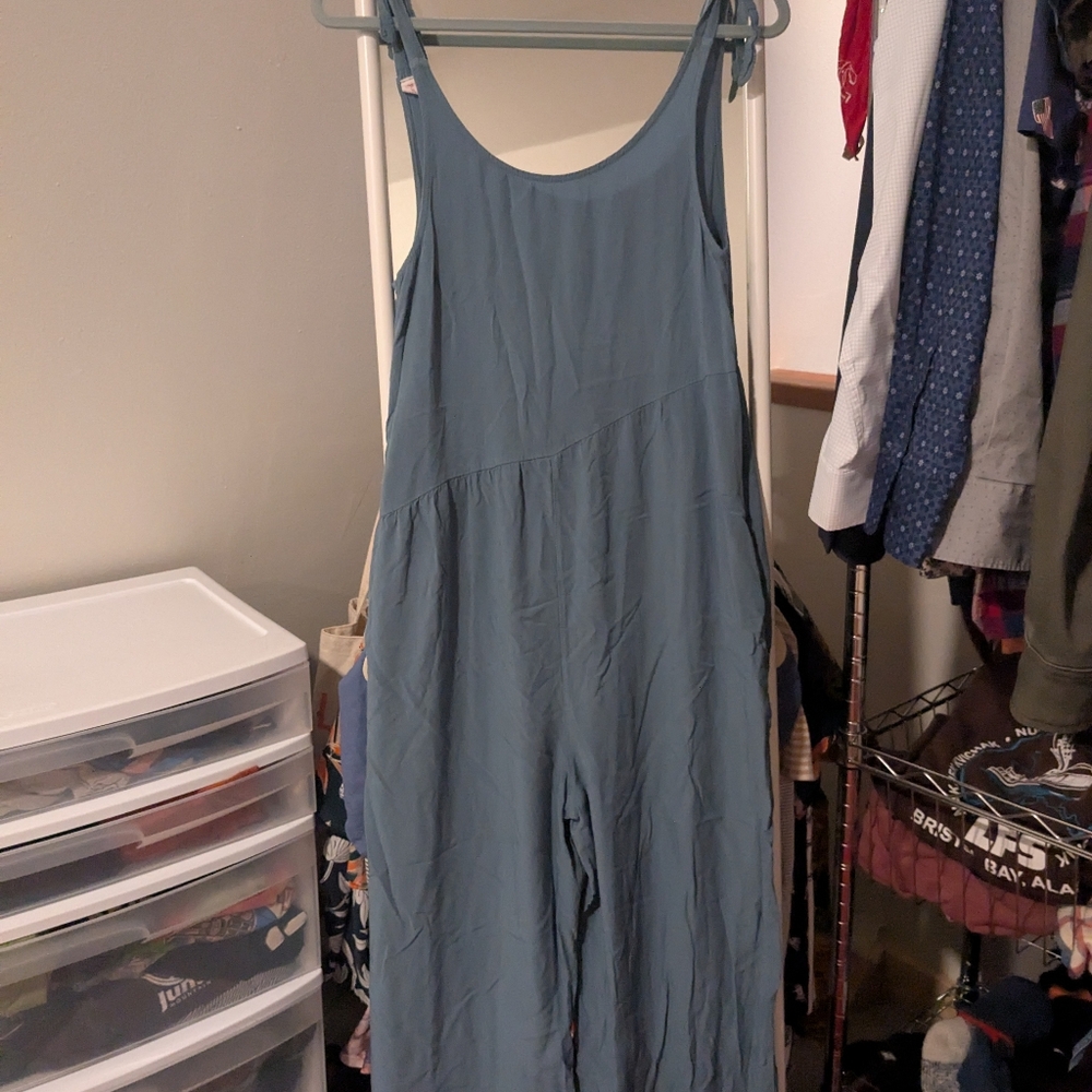 Light Blue Wide Leg Romper